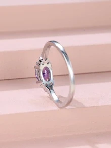 Nhẫn Trang Trí Đá Cubic Zirconia - Màu tím - Xem 4