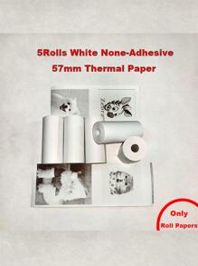 5pcs 57mm Width Thermal Paper - White - View 2