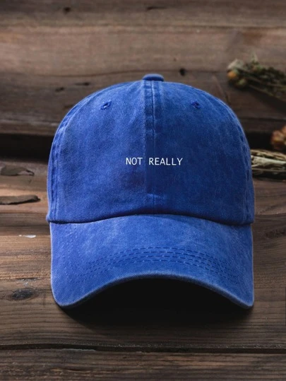 1頂男女皆宜Y2k風格不是很字母印花洗水棒球帽，適用於戶外運動、防曬、日常通勤休閒