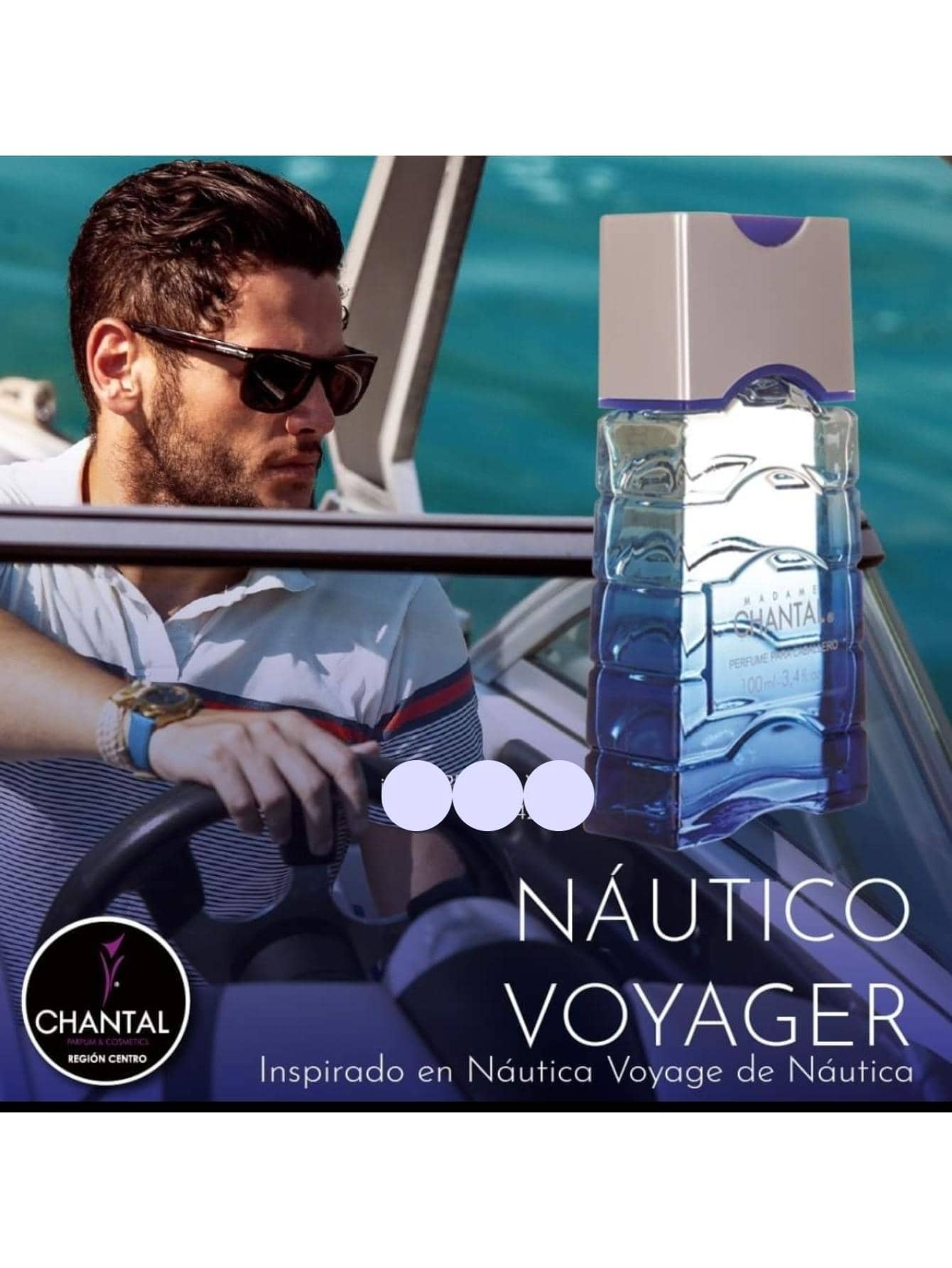 Perfume Para Hombre Nautico Voyager By Chantal 100ml / Fragancias para Caballero - Azul - Ver 1