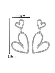 水鑽心耳墜 - 彩色 - 查看 3