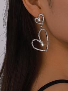 水鑽心耳墜 - 彩色 - 查看 2