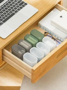 1pc Portable Medicine Storage Box - White - View 3