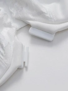 大尺碼車背式蕾絲十字前扣包層有臂底托帶文胸 - 白色 - 查看 5