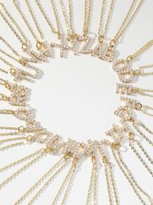 1pc Rhinestone Decor Chain Necklace