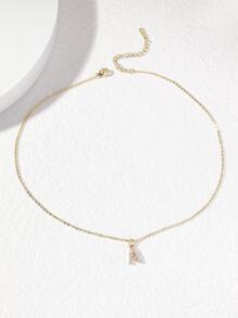 1pc Rhinestone Decor Chain Necklace