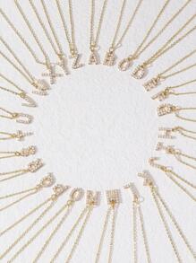 1pc Rhinestone Decor Chain Necklace