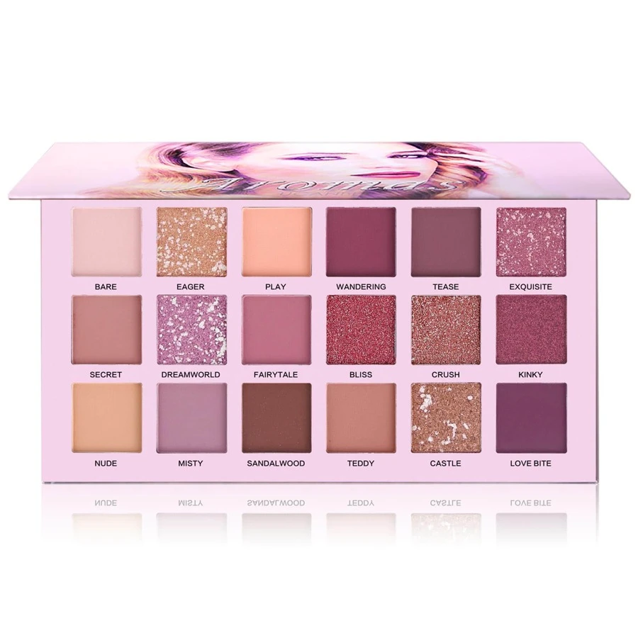 UCANBE 18 Colors Aromas Nude Eyeshadow Palette, Mauve Pink Shimmer Matte Reflective Glitter Eye Shadow, High Pigmented Long Lasting Makeup Pallet Gift Kit - Nhiều màu - Xem 1