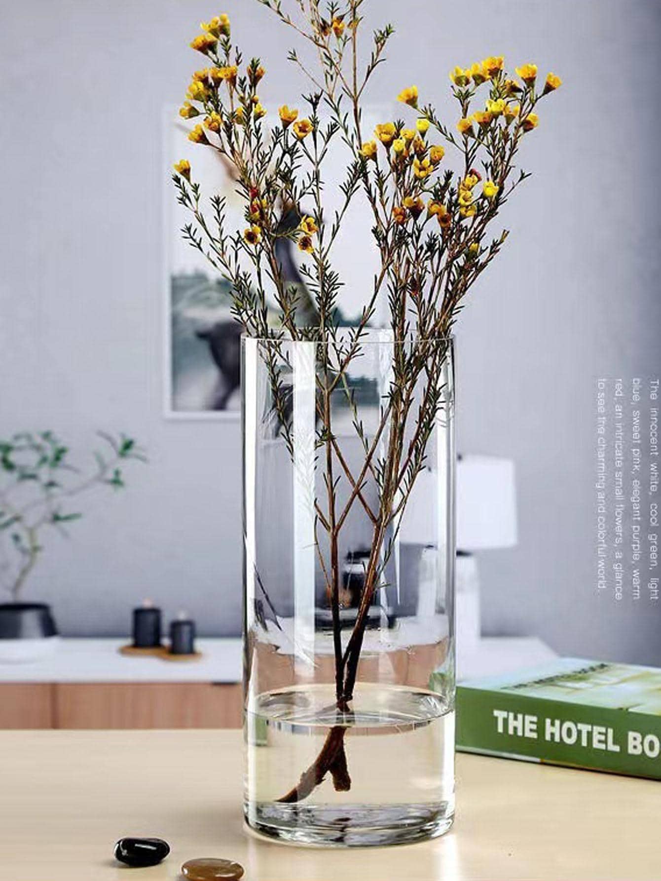 1pc Clear Flower Vase Without Rope,Home Decor,Flower Vase,Centerpiece,Table Decor Room Decor Glass Vase - Clear - View 1