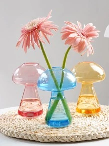 1pc Clear Plastic Vase - Yellow - View 3