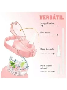 Motivational Water Bottle 2 Liter With Time Marker - Pink - View 5