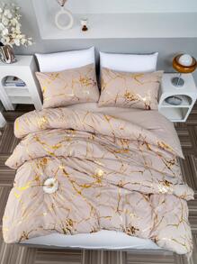 3入組大理石紋樣式被套1入組被套和2入組枕頭枕芯不是現代床上用品適用於臥室 - 彩色 - 查看 4