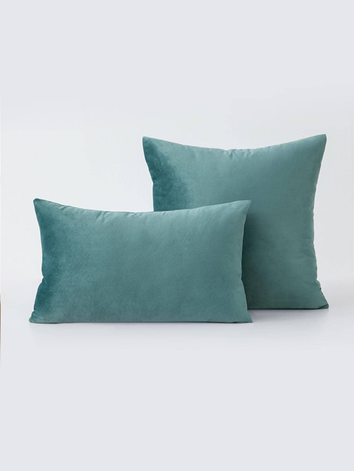 1入組薄荷藍色的靠墊套不附帶簡約風素色顏色裝飾靠墊套適用於沙發 - 薄荷藍 - 查看 1