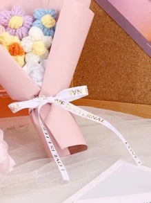 1pc Small Artificial Flower Bouquet, Pink Knitting Flower Bundle, For Gift - Pink - View 3