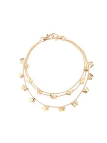 1入組女性蝴蝶墜飾多層褲鏈適用於裝飾用品 - 金色 - 查看 3