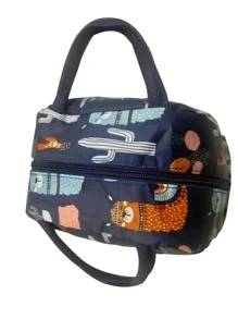 Alpaca Print Insulated Lunch Bag - Navy Blue - View 3