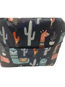 Alpaca Print Insulated Lunch Bag - Navy Blue - View 4