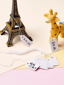 500pcs白色矩形珠寶價格標籤物品價格標籤帶有線價格紙展示商品標籤23x13毫米