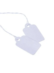 500pcs白色矩形珠寶價格標籤物品價格標籤帶有線價格紙展示商品標籤23x13毫米