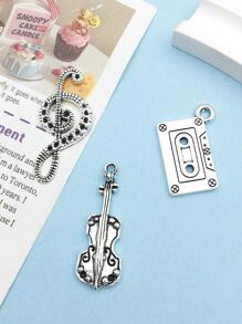 60 cái/bộ Mặt dây chuyền hợp kim nốt nhạc DIY - Bạc - Xem 5