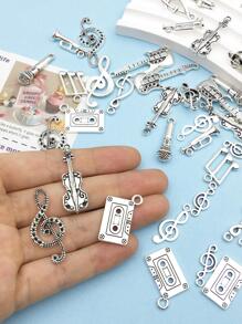 60 cái/bộ Mặt dây chuyền hợp kim nốt nhạc DIY - Bạc - Xem 6