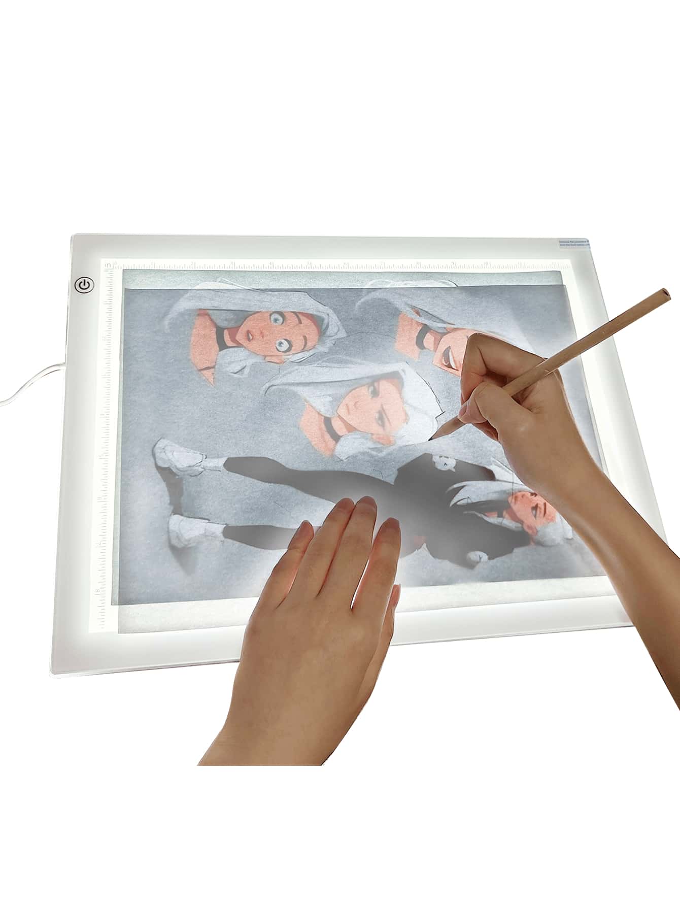 B4 Light Pad for Diamond Painting, Fixed Charging Cord, 10-ft Cable, 3 Levels of Brightness Up to 8000Lux, Uniformly Illuminated Tracing Light Box- White - 白色 - 查看 1