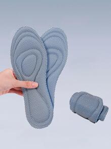 2 miếng lót giày màu trơn, vải màu xám Phụ kiện unisex thoáng khí cho giày - Xám - Xem 3