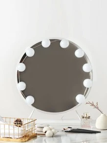 1 Pieza 10 Luces Led De Maquillaje Usb, Luz Ajustable De Tres Colores Para Espejo (sólo Bombillas, Espejo No Incluido) - Blanco - Ver 2