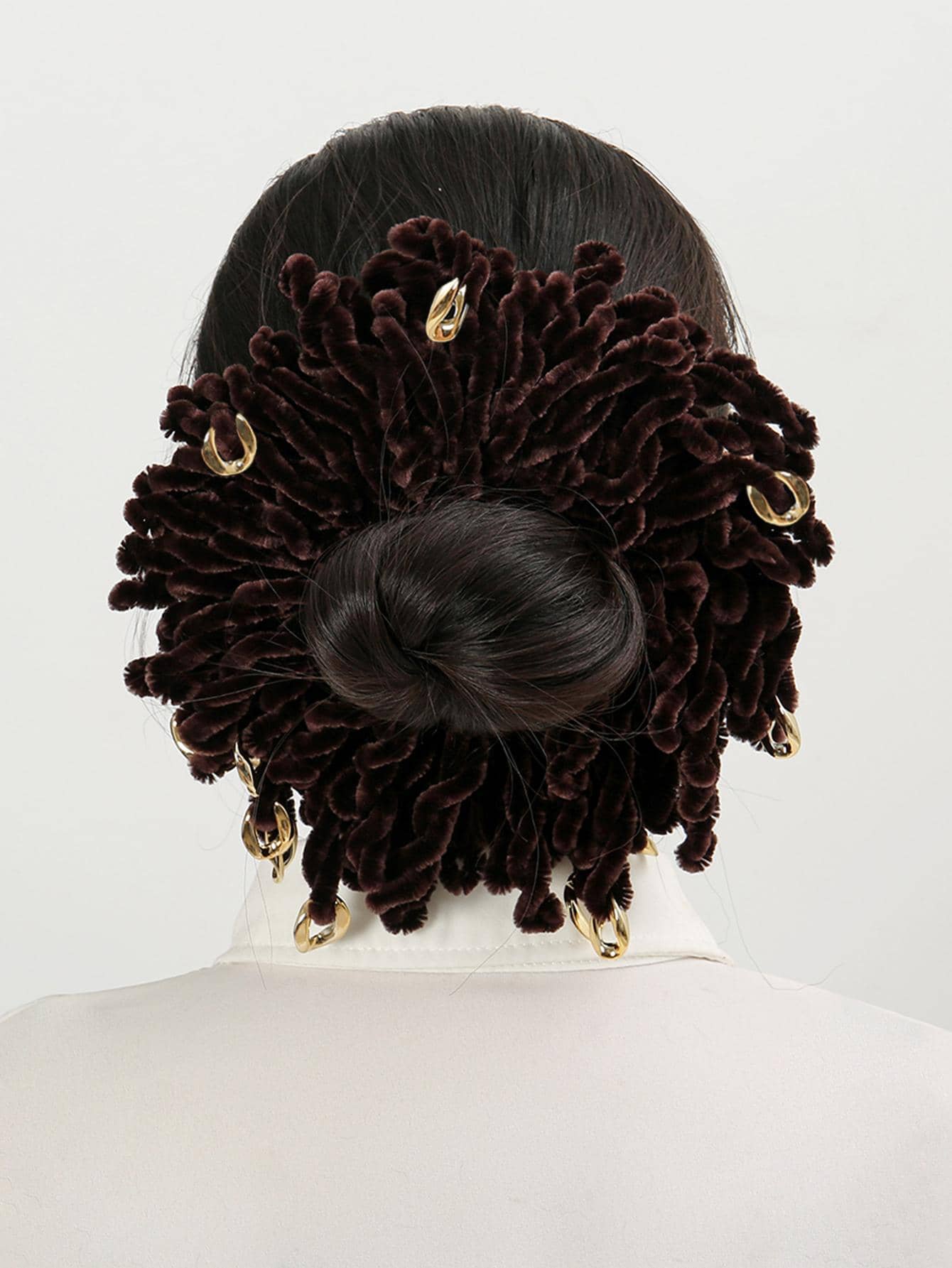 1 dây buộc tóc màu trơn phong cách dành cho nữ, phụ kiện tóc tự làm - Cà phê - Xem 1