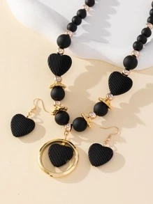3 piezas/set Set joya con adorno de corazón