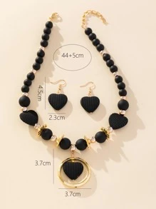 3 piezas/set Set joya con adorno de corazón