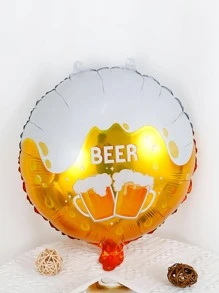 7入組/套星星和啤酒形狀裝飾現代啤酒形狀小氣球適用於假期 - 金色 - 查看 7