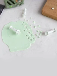 3pcs/set Plastic Cookie Mold, Creative Star Design Mold For Kitchen