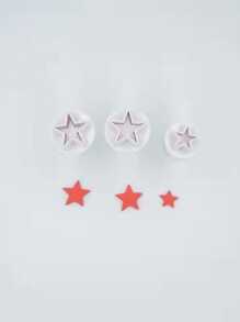 3pcs/set Plastic Cookie Mold, Creative Star Design Mold For Kitchen