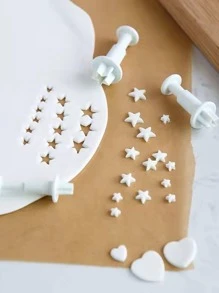 3pcs/set Plastic Cookie Mold, Creative Star Design Mold For Kitchen