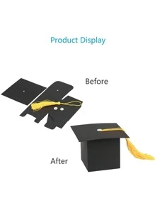 20pcs Graduation Hat Design Gift Box, Creative Paper Gift Wrapping Box For Party - Multicolor - View 8