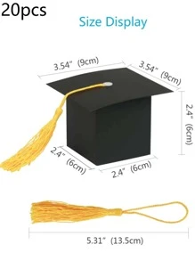 20pcs Graduation Hat Design Gift Box, Creative Paper Gift Wrapping Box For Party - Multicolor - View 4