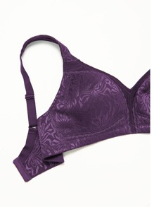 Wingslove Plus Size Wireless Soft Cup Bra For Women - Comfortable, Wide Straps, Unpadded Full Coverage Bra, Ideal For Everyday Wear - Purple - View 10