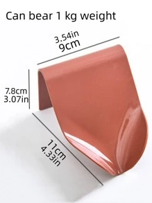 1 Màu Xà Bông Giá Đỡ Đơn Giản Màu Trơn Nhựa Treo Tường Giá Để Bát Đĩa Xà Phòng Cho Phòng Tắm - Gỗ đỏ - Xem 2