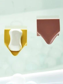 1 Màu Xà Bông Giá Đỡ Đơn Giản Màu Trơn Nhựa Treo Tường Giá Để Bát Đĩa Xà Phòng Cho Phòng Tắm - Gỗ đỏ - Xem 7