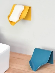 1 Màu Xà Bông Giá Đỡ Đơn Giản Màu Trơn Nhựa Treo Tường Giá Để Bát Đĩa Xà Phòng Cho Phòng Tắm - Gỗ đỏ - Xem 5