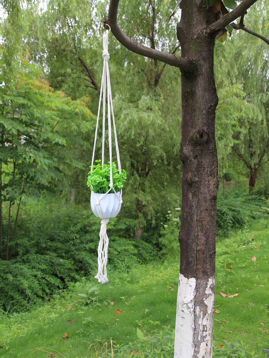 1 pieza Cesta colgante de hamaca tejida con soga para decoración