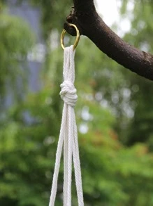 1 pieza Cesta colgante de hamaca tejida con soga para decoración