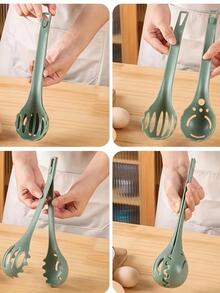 1pc Multifunction Egg Whisk, Nordic Plastic Plain Color Egg Beater For Kitchen - Green - View 5