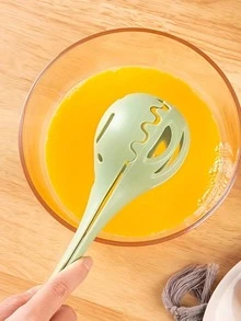 1pc Multifunction Egg Whisk, Nordic Plastic Plain Color Egg Beater For Kitchen - Green - View 2