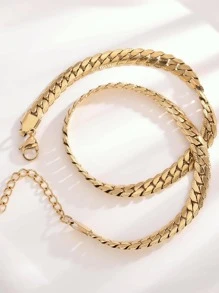 1入組極簡鏈條樣式項鍊適合男士女士日常裝飾不銹鋼時尚朋克受歡迎首飾類禮品