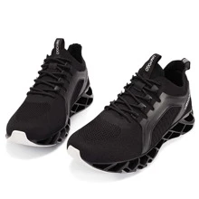 Women's Fashion Breathable Sneakers Mesh Running Shoes Non Slip Soft Casual Athletic Shoes Outdoor Sport shoes - 黑色 - 查看 6