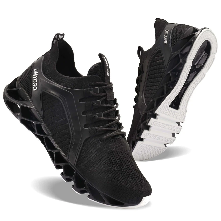 Women's Fashion Breathable Sneakers Mesh Running Shoes Non Slip Soft Casual Athletic Shoes Outdoor Sport shoes - 黑色 - 查看 1