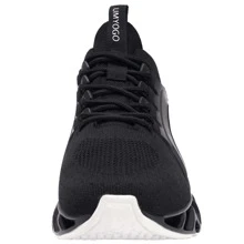 Women's Fashion Breathable Sneakers Mesh Running Shoes Non Slip Soft Casual Athletic Shoes Outdoor Sport shoes - 黑色 - 查看 4