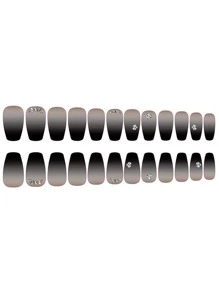 24 miếng đá giả hình quan tài dài đính đá Ombre, 1 miếng gel thạch, 1 miếng dũa móng, dụng cụ làm móng - Nhiều màu - Xem 8